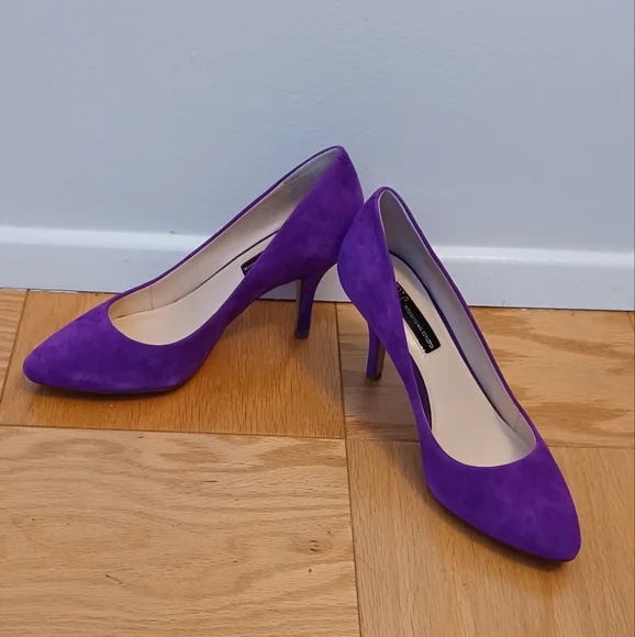 INC International Concepts Purple Suede Heels Size7.5 - Picture 3 of 7